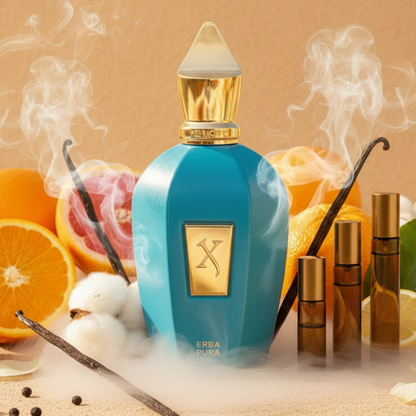 Erba Pura with amber roller decants